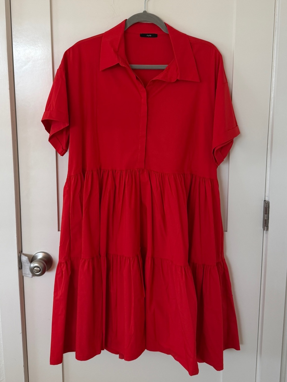 Ruti Walking on Air Poplin Dress Red Size L | Never Worn, No Tags